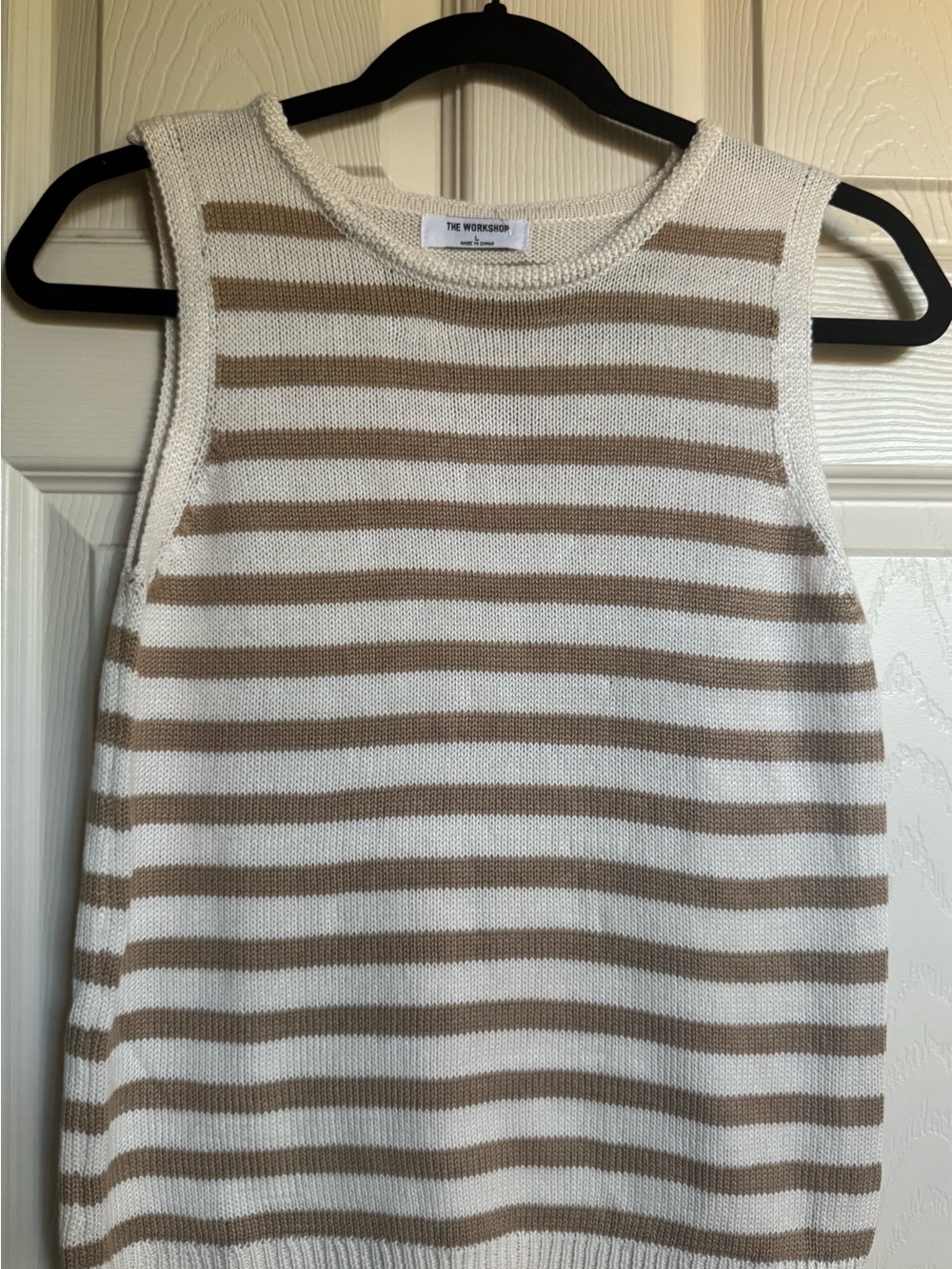 NWT The Workshop Striped Knit Tank - Cream & Tan, Various Sizes